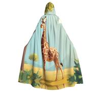 YYHWHJDE Giraffe By The Pear Tree Picture Adult Halloween giacca con cappuccio mantello lungo partito mantello adatto per uomini e donne