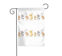 YYHWHJDE Gli animali stanno ballando per celebrare Pattern Garden pennone decorazione cortile esterno fronte retro 30,5 x 45,7 cm