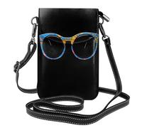 YYHWHJDE Gli occhi alla moda del fumetto stampano la piccola borsa di cuoio del telefono di vibrazione di vibrazione delle donne di pelle,