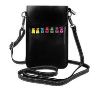 YYHWHJDE Gli orsetti gommosi variopinti stampano la piccola borsa del telefono di vibrazione della borsa di cuoio di vibrazione delle donne,