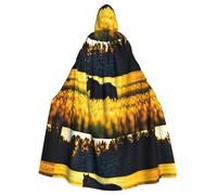 YYHWHJDE Golden Fields - Mantello con cappuccio per Halloween, per adulti, super grande, senza cerniera
