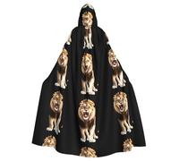 YYHWHJDE Golden Retriever Nobita Leone Picture Halloween adulto mantello con cappuccio senza cerniera, comodo per feste in costume