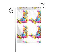 YYHWHJDE Graffiti colorati casuali Modello Giardino pennone esterno cortile decorazione moda 30,5 x 45,7 cm