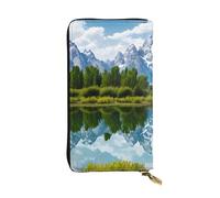 YYHWHJDE Grand Teton National Park Prints, pochette lunga in pelle di qualità, progettata per ragazze e donne alla moda, elegante, 19 x 10,5 cm, Nero , Taglia unica