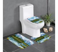 YYHWHJDE grand teton parco nazionale modello antiscivolo tappetino tre pezzi set bagno tappeto antiscivolo durevole