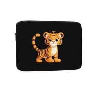 YYHWHJDE Graziosa piccola tigre con immagine inclinata, antiurto, portatile, per laptop da 10 pollici, per uomini e donne, viaggi d'affari, scuola e ufficio uso quotidiano