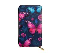 YYHWHJDE Graziosa pochette lunga in pelle stampata con farfalla progettata per ragazze e donne alla moda, elegante, 19 x 10,5 cm, Nero , Taglia unica