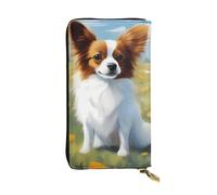 YYHWHJDE grazioso portafoglio lungo in pelle con motivo Papillon bianco Progettato per ragazze e donne alla moda elegante e personalizzato 19 x 10,5 cm, nero, taglia unica, Nero , Taglia unica