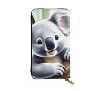 YYHWHJDE Grazioso portafoglio lungo in pelle di qualità con koala, progettato per ragazze e donne alla moda, elegante, 19 x 10,5 cm, Nero , Taglia unica