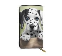YYHWHJDE Grazioso portafoglio lungo in pelle di qualità con motivo dalmata progettato per ragazze e donne alla moda, elegante 19 x 10,5 cm, Nero , Taglia unica