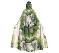 YYHWHJDE Green Leaf Koala Stampe Halloween Adulto Mantello Con Cappuccio Uomini E Donne Abbigliamento Mantello Gioco di Ruolo