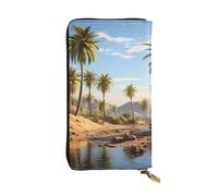 YYHWHJDE Group of Palm Trees - Pochette lunga in pelle di qualità, progettata per ragazze e donne alla moda, elegante, 19 x 10,5 cm, Nero , Taglia unica
