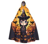 YYHWHJDE Halloween strega stampe Halloween adulto mantello con cappuccio per feste e costumi
