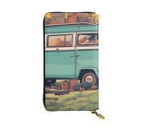 YYHWHJDE Happy Campers Portafoglio lungo in pelle stampata Progettato per ragazze e donne alla moda elegante e personalizzato 19 x 10,5 cm, nero, taglia unica, Nero , Taglia unica