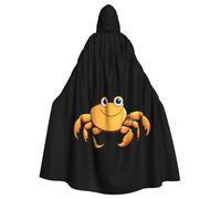 YYHWHJDE Happy Crab Picture Adult Halloween giacca con cappuccio mantello lungo partito mantello adatto per uomini e donne