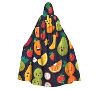 YYHWHJDE Happy Fruit Star Prints Mantello con cappuccio per adulti è un poncho con cappuccio super grande, confortevole e resistente per Halloween