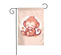 YYHWHJDE Happy Little Monkey Pattern Garden Flag Pole Outdoor Courtyard Decoration Double-face 30,5 x 45,7 cm