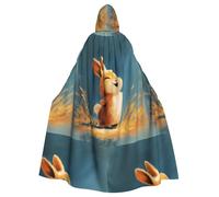 YYHWHJDE Happy Little Rabbit Prints Adult Hooded Cloak è un poncho con cappuccio super grande, comodo e resistente per Halloween