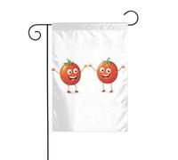 YYHWHJDE Happy Little Tomato Pattern Garden pennone esterno cortile decorazione fronte retro 30,5 x 45,7 cm