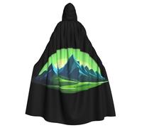 YYHWHJDE Hills Under The Aurora - Mantello con cappuccio per Halloween, per adulti, senza cerniera, comodo per feste in costume