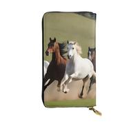 YYHWHJDE Horses at The Gallop - Pochette lunga in pelle di qualità, progettata per ragazze e donne alla moda, elegante, 19 x 10,5 cm, Nero , Taglia unica