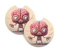 YYHWHJDE Human Brain Prints, sottobicchieri per auto, confezione da 2, resistenti e impermeabili, per protezione interna e decorazione dell'auto