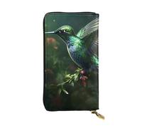 YYHWHJDE Hummingbird Green Picture Portafoglio lungo in pelle progettato per ragazze e donne alla moda elegante e personalizzato 19 x 10,5 cm, nero, taglia unica, Nero , Taglia unica