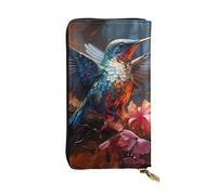 YYHWHJDE Hummingbird Prints Portafoglio lungo in pelle progettato per ragazze e donne alla moda elegante e personalizzato 19 x 10,5 cm, nero, taglia unica, Nero , Taglia unica