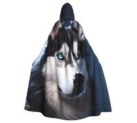 YYHWHJDE Husky Dog Prints Adult Hooded Cloak è un poncho con cappuccio super grande, comodo e resistente per Halloween