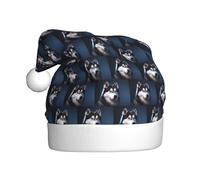 YYHWHJDE Husky Dog Prints Cappello di Natale per adulti Adatto per Halloween, Natale e Capodanno