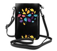 YYHWHJDE I frammenti variopinti dei petali stampano la piccola borsa del telefono di vibrazione di vibrazione della borsa di cuoio delle donne,