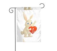 YYHWHJDE I love you bunny Pattern Garden flagpole outdoor courtyard decoration double face 30,5 x 45,7 cm