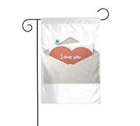 YYHWHJDE I love you on the envelope Pattern Garden flagpole outdoor courtyard decoration double face 30,5x45,7 cm
