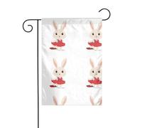 YYHWHJDE Il bellissimo vestito rosso del coniglietto Modello Asta da giardino decorazione cortile esterno su entrambi i lati 30,5 x 45,7 cm