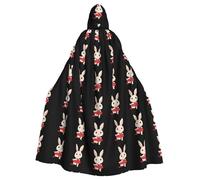 YYHWHJDE Il bellissimo vestito rosso del coniglietto stampa Halloween adulto mantello con cappuccio per feste e costumi