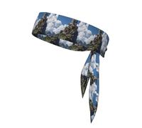 YYHWHJDE Il castello sulla cima della collina Pattern Foulard sportivo, assorbe il sudore e traspirante, fascia per la testa, fazzoletto su entrambi i lati