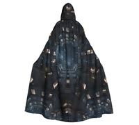 YYHWHJDE Il cielo stellato sopra la testa Immagine Adulto Halloween giacca con cappuccio mantello lungo partito mantello adatto per uomini e donne