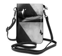 YYHWHJDE Il cucciolo e l'ombra della farfalla stampa la piccola borsa di cuoio del telefono di vibrazione di vibrazione delle donne, impermeabile e durevole