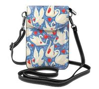 YYHWHJDE Il cuore del cigno stampa la piccola borsa di cuoio del telefono di vibrazione di vibrazione delle donne, impermeabile e durevole