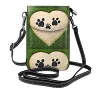 YYHWHJDE Il cuore di amore della stampa della zampa del cane stampa la piccola borsa di cuoio del telefono di vibrazione di vibrazione delle donne della piccola