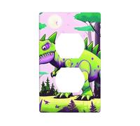 YYHWHJDE Il dinosauro verde stampa il doppio pannello di parete dell'incavo decorativo per le aree residenziali e commerciali 11,4x7,0 cm