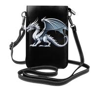 YYHWHJDE Il drago d'argento lentamente alzarsi Picture Donna cellulare con prepuzio in pelle, crossbody flip cover, piccola tracolla regolabile