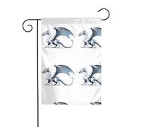 YYHWHJDE Il drago d'argento lentamente si alzò modello asta bandiera giardino decorazione cortile esterno double face 30,5 x 45,7 cm