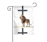 YYHWHJDE Il leone sotto la croce Immagine Giardino pennone esterno cortile decorazione su entrambi i lati 30,5 x 45,7 cm
