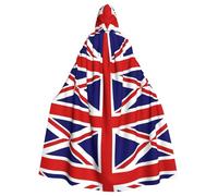 YYHWHJDE Il mantello con cappuccio per adulti con stampa della bandiera del Regno Unito è un poncho con cappuccio super grande, comodo e resistente per Halloween