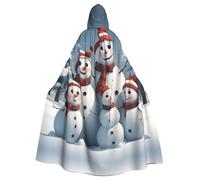 YYHWHJDE Il mantello con cappuccio per adulti con stampa della famiglia Happy Snowman è un poncho con cappuccio super grande, comodo e resistente per Halloween