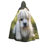 YYHWHJDE Il mantello con cappuccio per adulti con stampa di cuccioli maltesi è un poncho con cappuccio super grande, comodo e resistente per Halloween