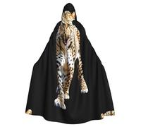 YYHWHJDE Il mantello con cappuccio per adulti con stampa leopardata feroce è un poncho con cappuccio super grande, comodo e resistente per Halloween