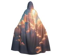 YYHWHJDE Il mantello con cappuccio per adulti con stampa Sun On The Clouds è un poncho con cappuccio super grande, comodo e resistente per Halloween
