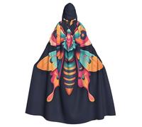 YYHWHJDE Il mantello con cappuccio per adulti con stampe colorate è un poncho con cappuccio super grande, comodo e resistente per Halloween